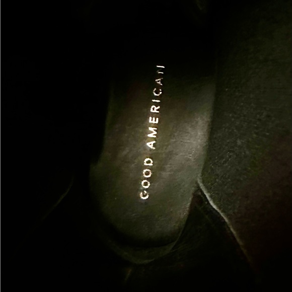 Good American Black Leather Chelsea Combat Lug Boots 6.5 - Picture 14 of 17